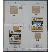 Siebdruckservice für GE Lexan Aufkleber, Panel, Etikett